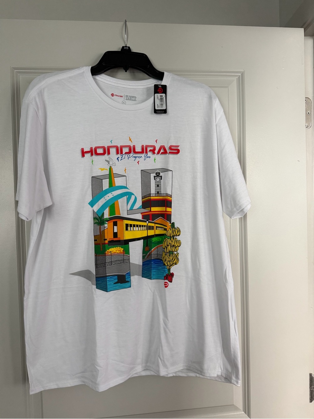 Pacer White Graphic Honduras Tee with Multicolor Accents